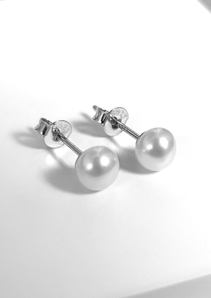Сережки перлина Срібло 925° (родій) 201019