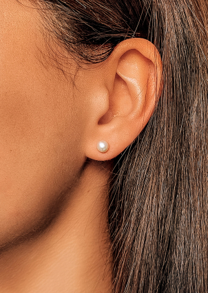 Сережки перлина Срібло 925° (родій) 201020