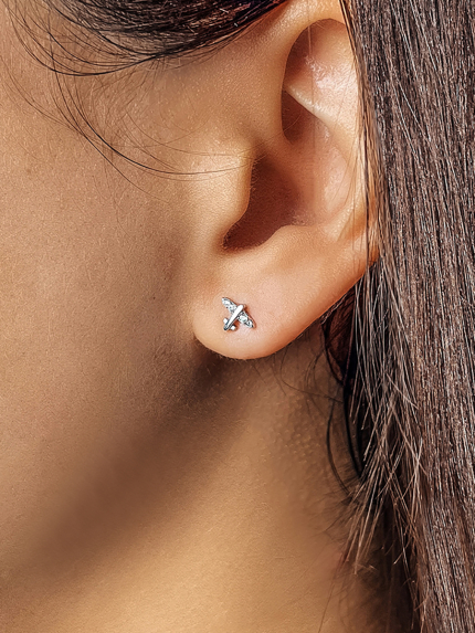 Сережки фіаніт Срібло 925° (родій) 956938