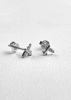 Сережки фіаніт Срібло 925° (родій) 956938