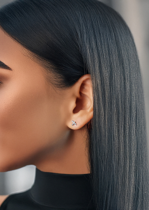 Сережки фіаніт Срібло 925° (родій) 956938