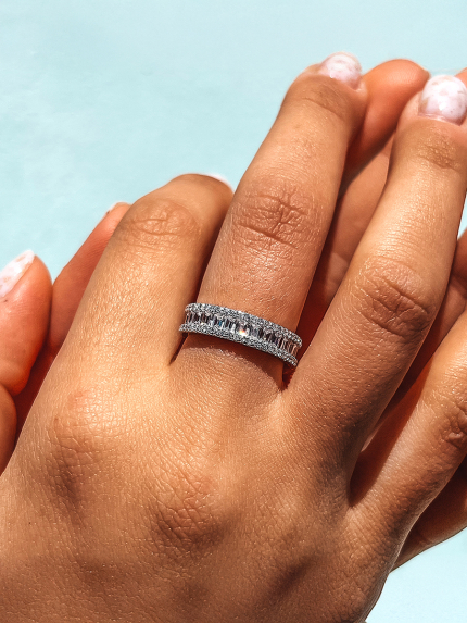 Pierścionek szafirowy Srebro 925° (rod) 201019