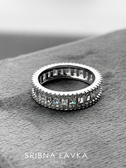 Pierścionek szafirowy Srebro 925° (rod) 201019