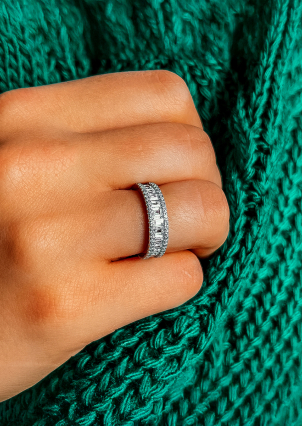 Pierścionek szafirowy Srebro 925° (rod) 201019