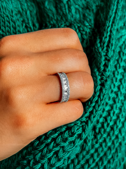 Pierścionek szafirowy Srebro 925° (rod) 201019