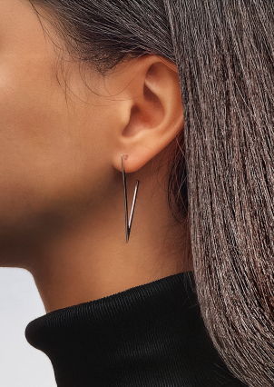 Сережки без вставок Срібло 925° (родій) 82840