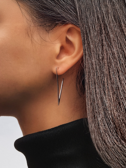 Earrings without inserts Silver 925° (rhodium) 82840