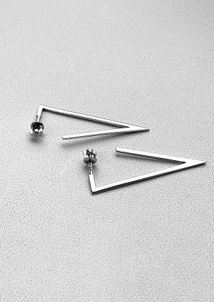 Сережки без вставок Срібло 925° (родій) 82840