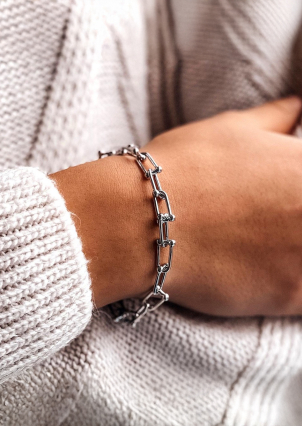 Браслет без вставок Срібло 925° (родій) 150037