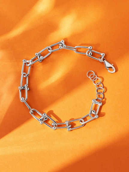 Браслет без вставок Срібло 925° (родій) 150037