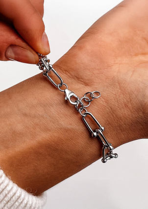 Браслет без вставок Срібло 925° (родій) 150037