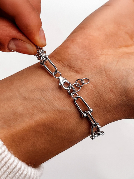 Браслет без вставок Срібло 925° (родій) 150037