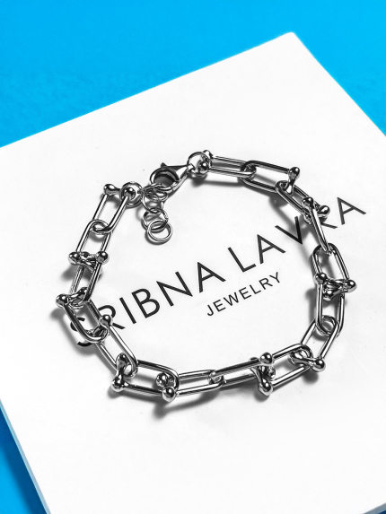 Браслет без вставок Срібло 925° (родій) 150037