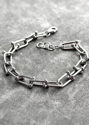 Браслет без вставок Срібло 925° (родій) 150037