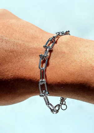 Браслет без вставок Срібло 925° (родій) 150037