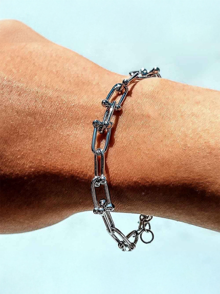 Браслет без вставок Срібло 925° (родій) 150037