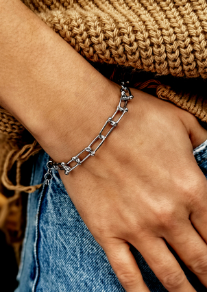 Браслет без вставок Срібло 925° (родій) 150037