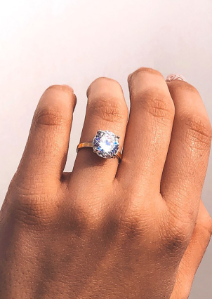 Ring cubic zirconia Silver 925° gold 375° 525k