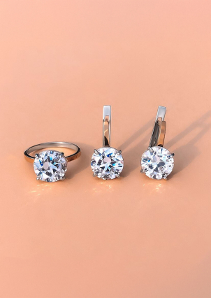 Ring cubic zirconia Silver 925° gold 375° 525k