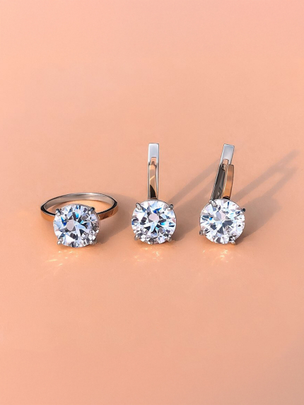 Каблучка фіаніт Срібло 925° золото 375° 525к