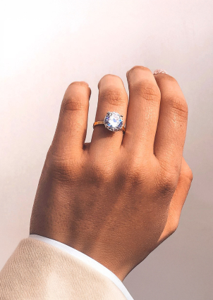 Ring cubic zirconia Silver 925° gold 375° 525k