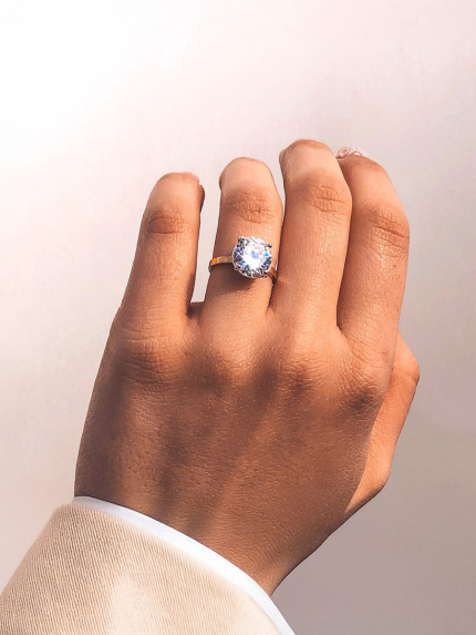 Каблучка фіаніт Срібло 925° золото 375° 525к