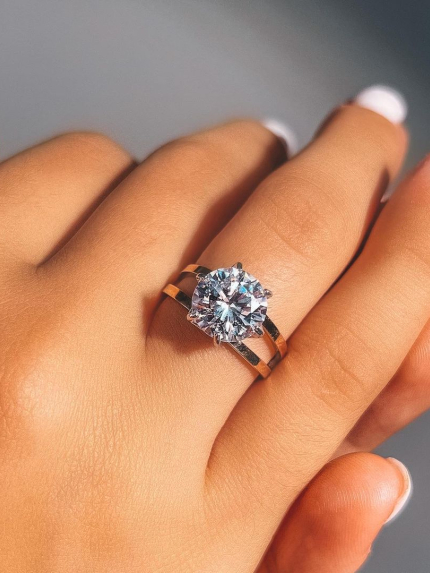 Ring cubic zirconia Silver 925° gold 375° 001k