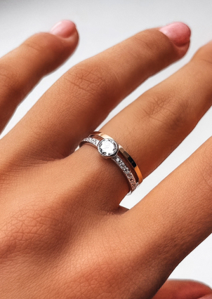 Каблучка фіаніт Срібло 925° золото 375° 495к