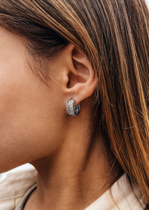 Сережки фіаніт Срібло 925° золото 375° 000464