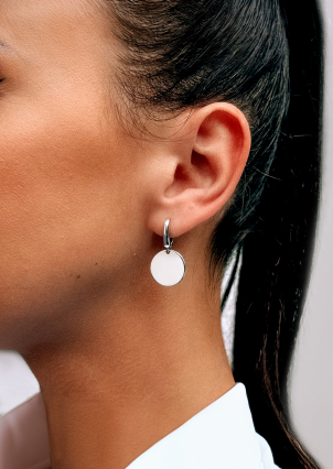 Сережки без вставок Срібло 925° (родій) 20108