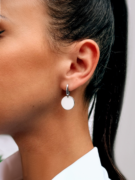 Сережки без вставок Срібло 925° (родій) 20108