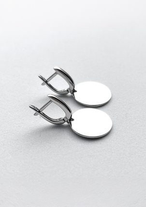 Сережки без вставок Срібло 925° (родій) 20108