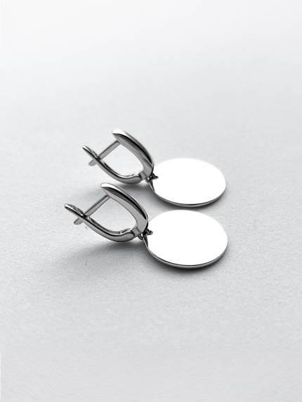 Сережки без вставок Срібло 925° (родій) 20108