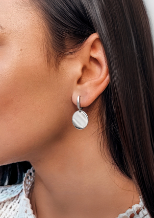 Сережки без вставок Срібло 925° (родій) 20108