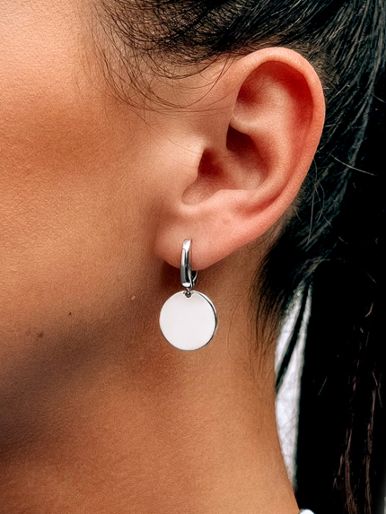 Сережки без вставок Срібло 925° (родій) 20108