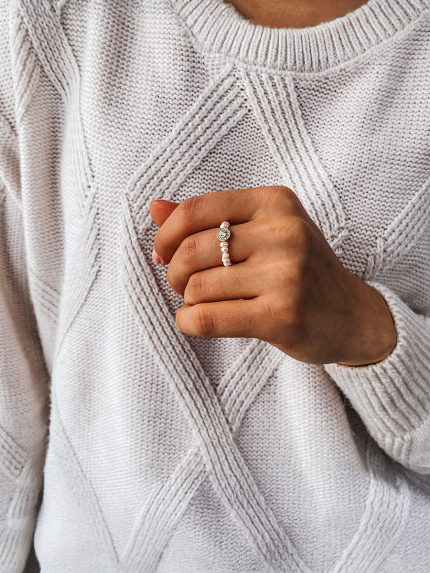 Каблучка перлина Срібло 925° (позолота) GPR06M