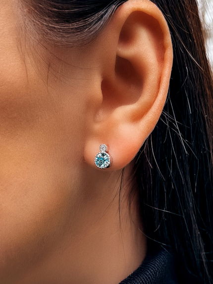 Kolczyki Swarovski Cyrkonia Srebro 925° (rod) swe06b