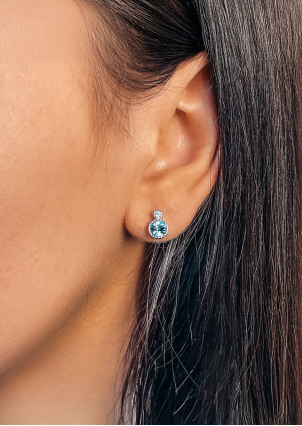 Сережки Swarovski​ Zirconia Срібло 925° (родій) swe06b