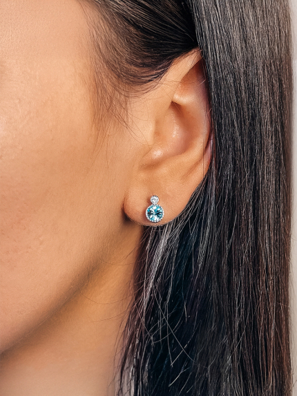 Kolczyki Swarovski Cyrkonia Srebro 925° (rod) swe06b