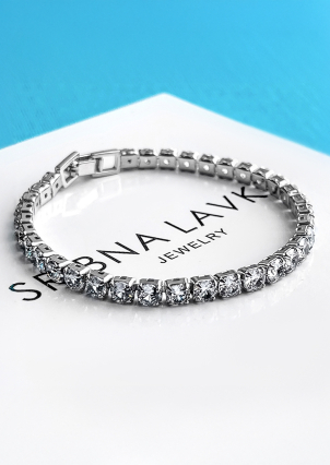 Браслет Фіаніт (5А) Срібло 925° (родій) sb93184