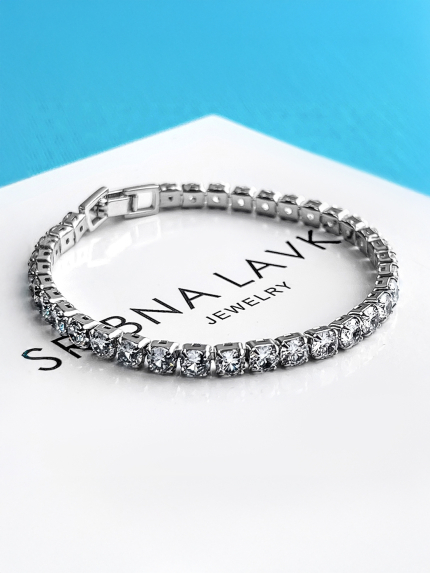 Fianite bracelet (AAAA) Silver 925° (rhodium) sb93184