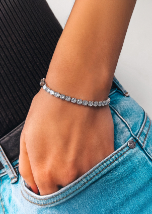 Браслет Фіаніт (5А) Срібло 925° (родій) sb93184