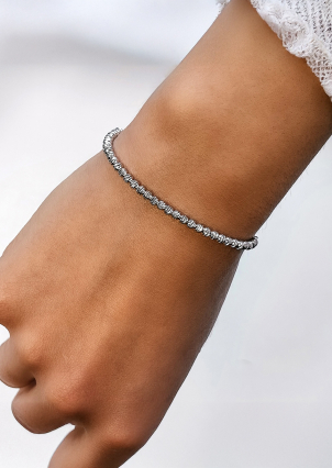 Браслет без вставок Срібло 925° (родій) sb125p3