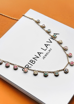 Кольє фіаніт Срібло 925° (позолота) eqn27