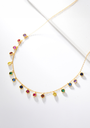 Кольє фіаніт Срібло 925° (позолота) eqn27