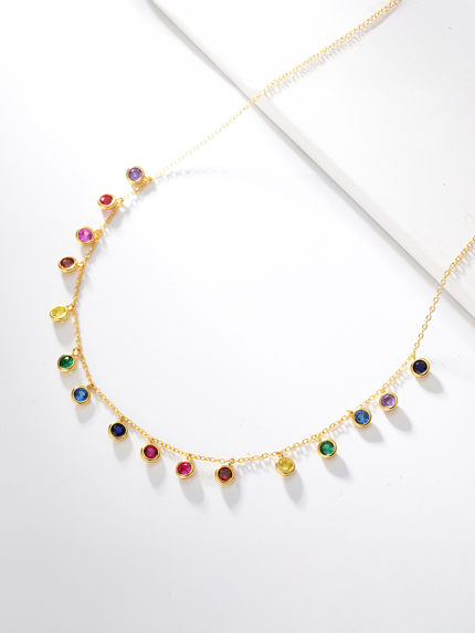 Кольє фіаніт Срібло 925° (позолота) eqn27