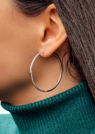 Сережки без вставок Срібло 925° (родій) 1-5133.0.2