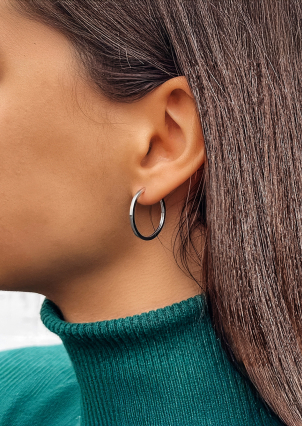 Сережки без вставок Срібло 925° (родій) 1-5131.0.2