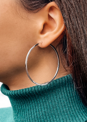 Сережки без вставок Срібло 925° (родій) 1-5134.0.2