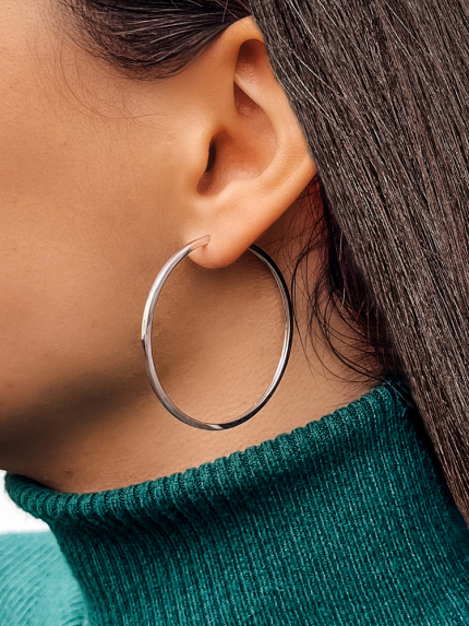 Сережки без вставок Срібло 925° (родій) 1-5132.0.9